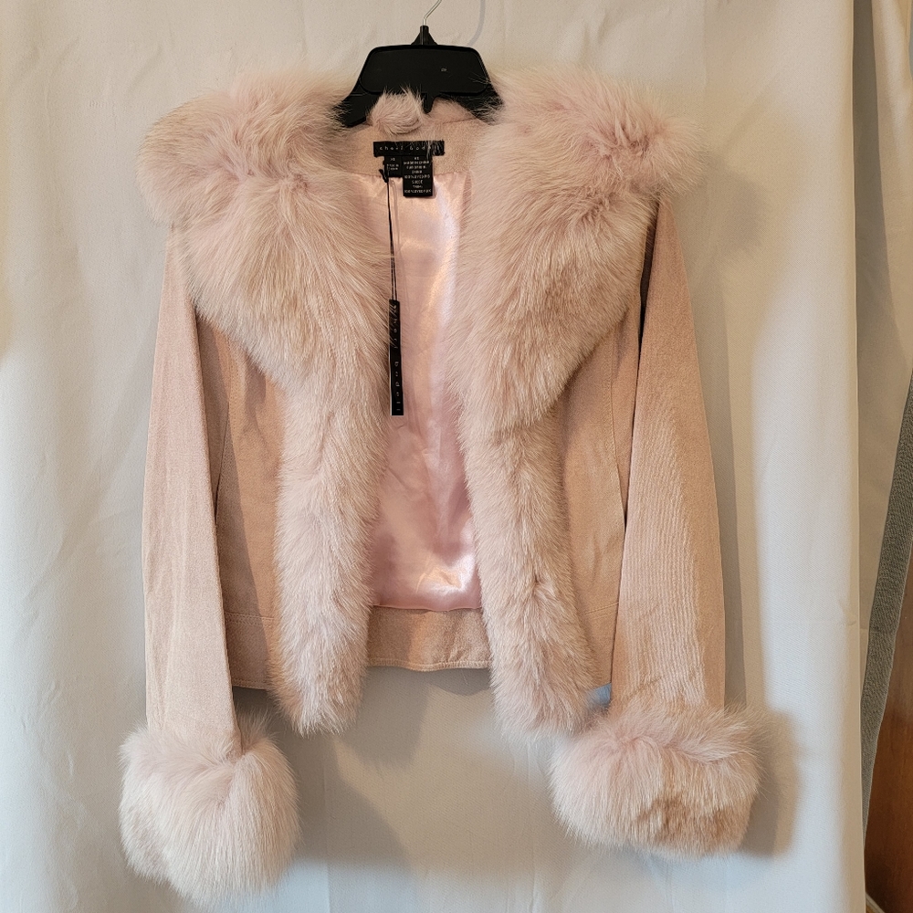 Sheri Bodell Pink Fur & Suede Jacket